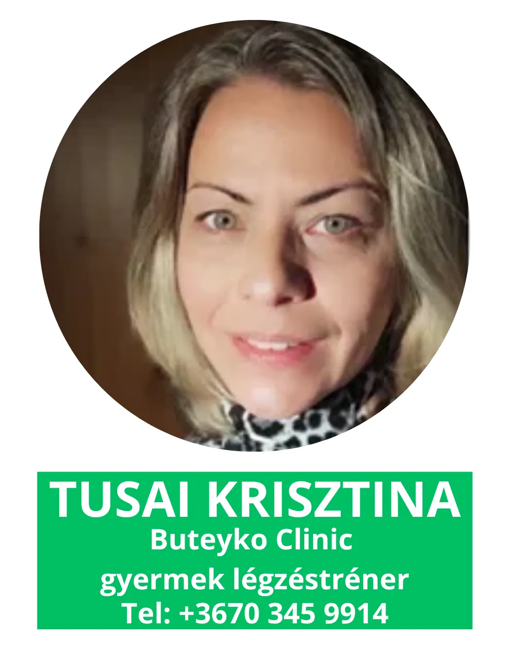 Tusai Krisztina gyermek Buteyko légzéstréning oktató
